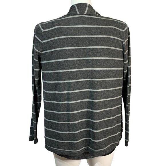 Rue21 Womens Cardigan Sweater Striped Open Drape Front Knit Stretch Gray Large - Picture 3 of 6
